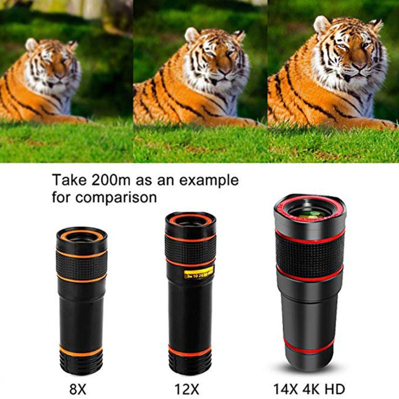 Universele Clip-On 12x Optische Zoom Hd Telescoop Camera Lens Voor Mobiele Telefoon