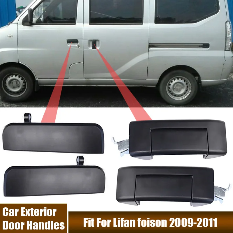 Tiradores de puerta Exterior de coche, manijas delanteras, traseras, izquierda y derecha, aptas para Lifan foison , color negro, accesorios para automóviles