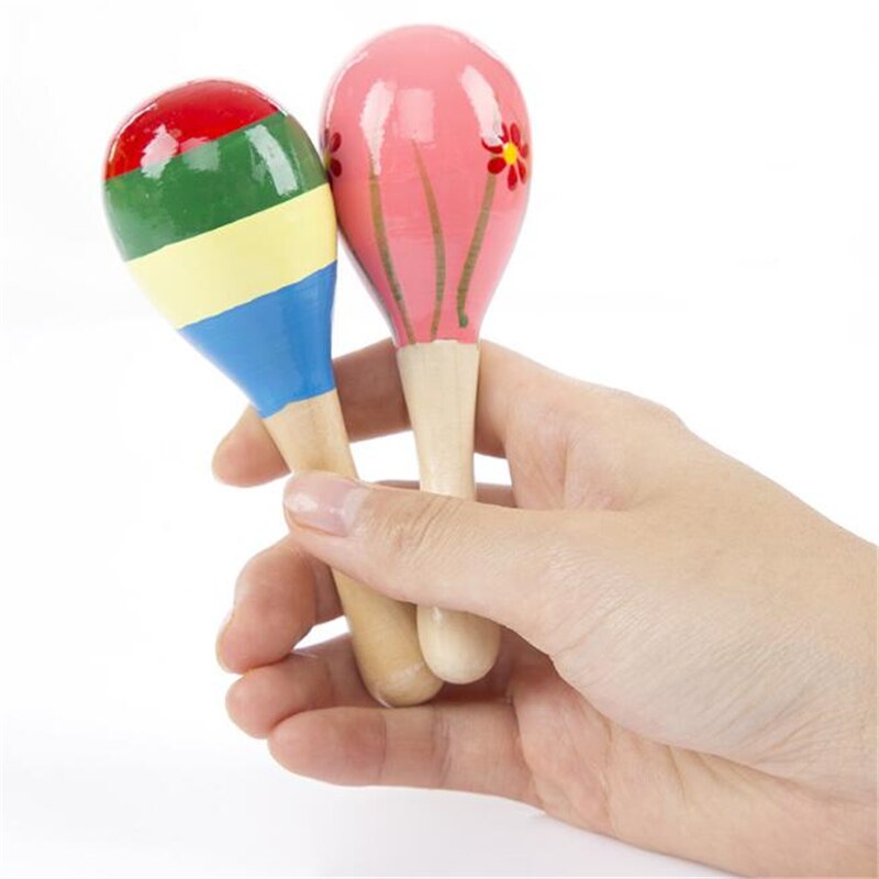 2 pc mini træbold børnelegetøj percussion musikinstrumenter sandhammer