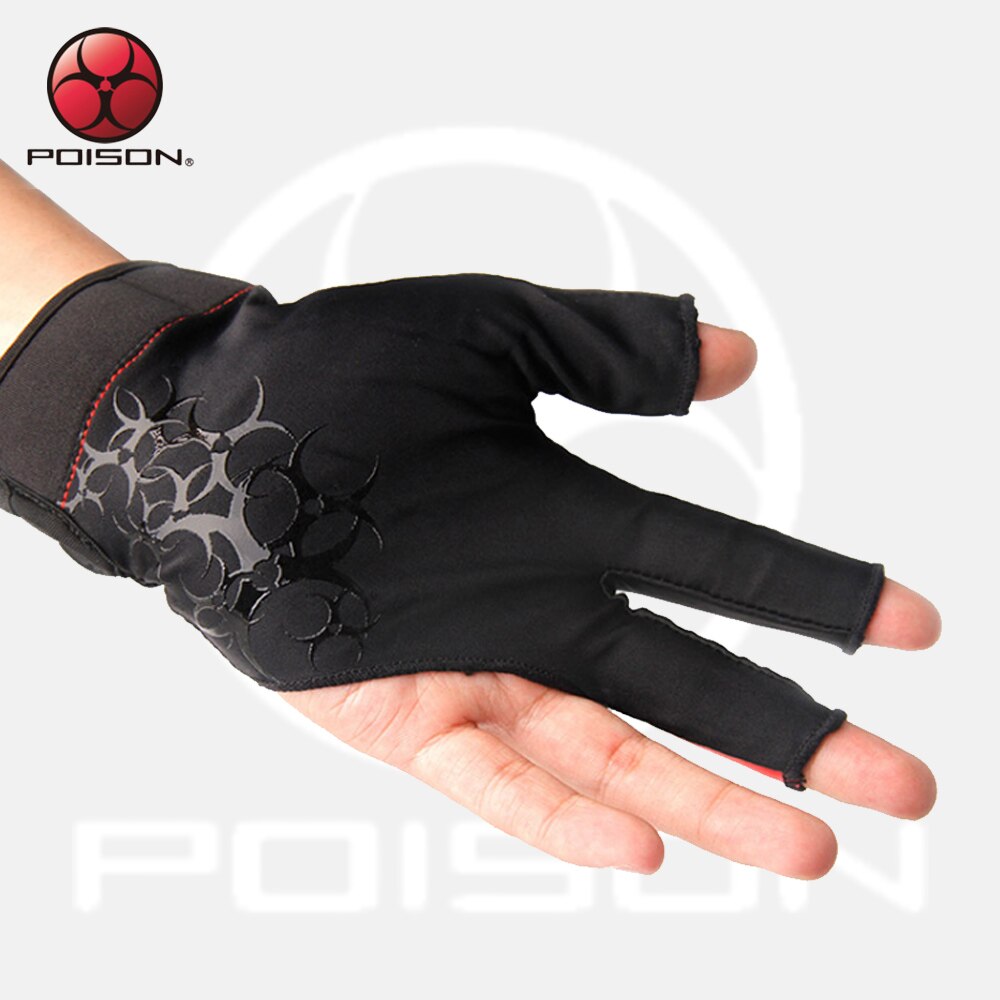 Gants de queue de billard rouge, antipoison, pour la main gauche, pour la queue de billard, durables et confortables, accessoires professionnels