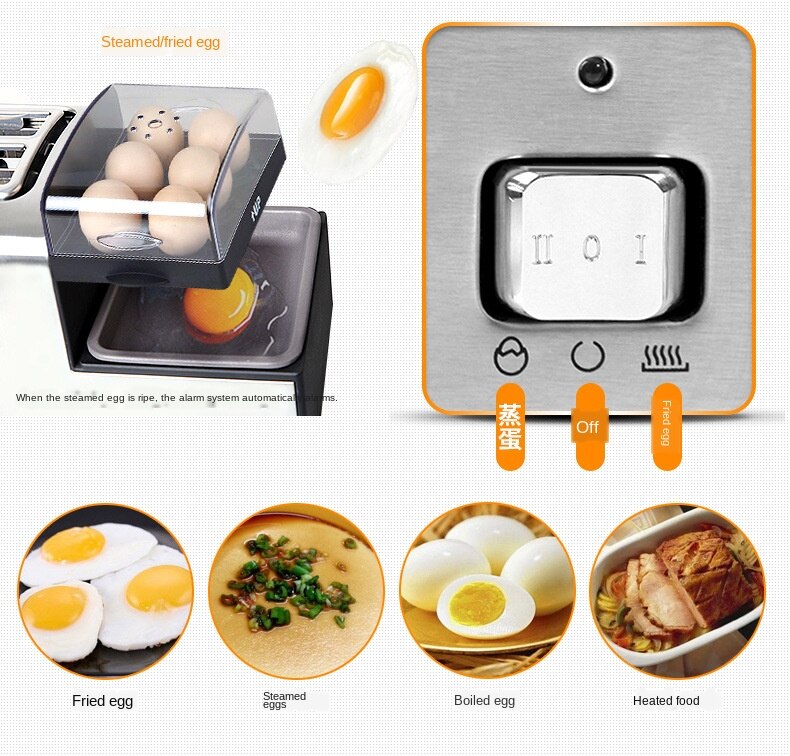 Toaster Breakfast toaster steaming and boiling Multifunctional stainless steel Steam egg Machine 220V 1PC