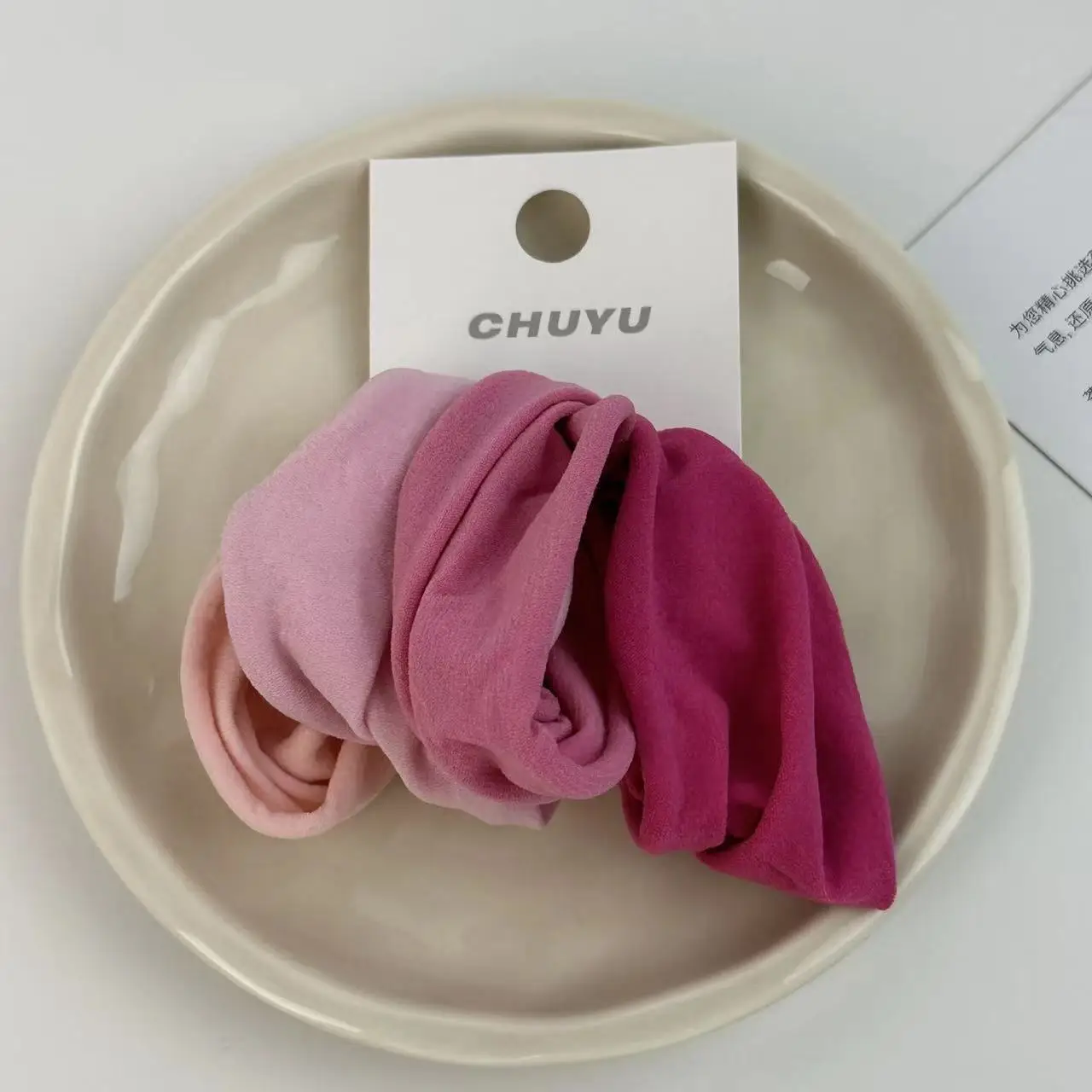 Juego de 4 cuerdas para el cabello gruesas y ensanchadas para mujer, coleteros, lazos para el cabello, bandas de goma, accesorios para el cabello de de Corea: Rosa