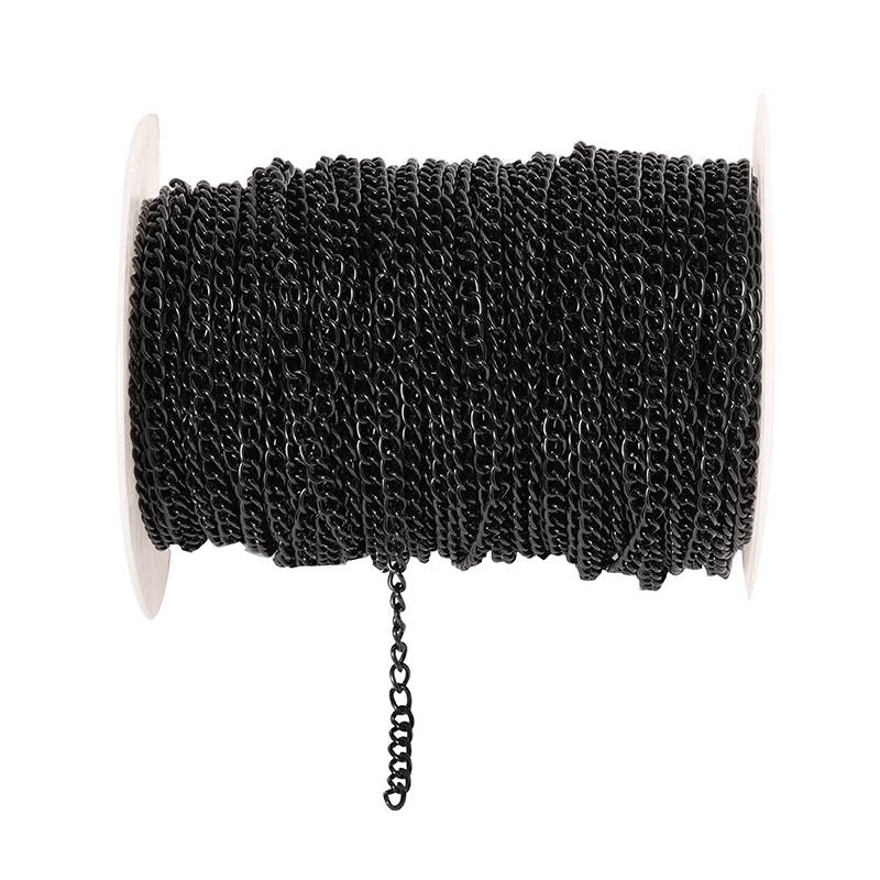 Cadena plana en forma de O de 2 metros, cadena de Metal fina extendida de 2,5/3,5/4,5mm, collar DIY, cadena para el cuerpo, accesorios de cadena para hacer joyas: L / Rosa