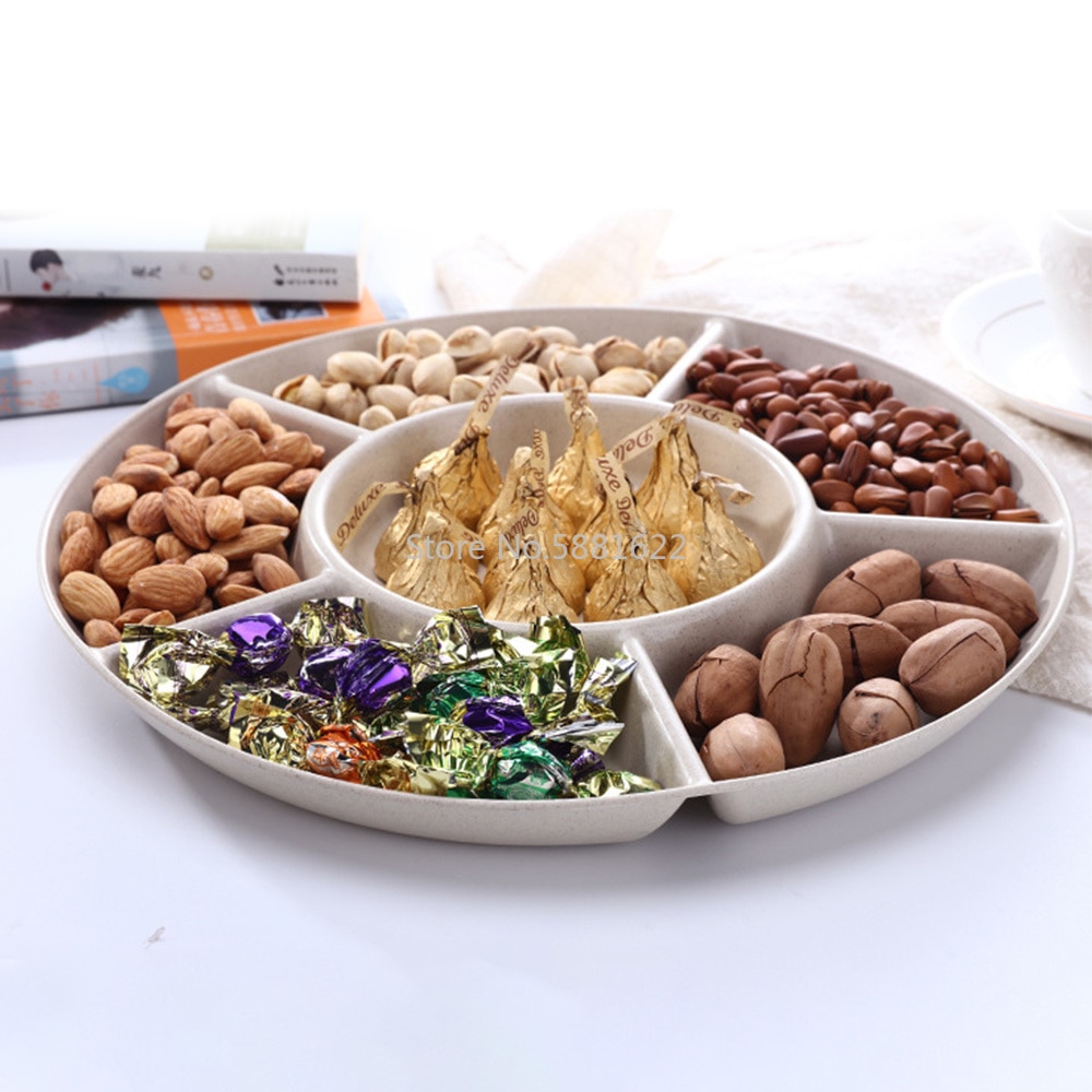 Nöt servering tallrik frukt bricka godis snacks server maträtt fest jul vardagsrum hem torra frukter tallrik mat förvaringslåda 1pc