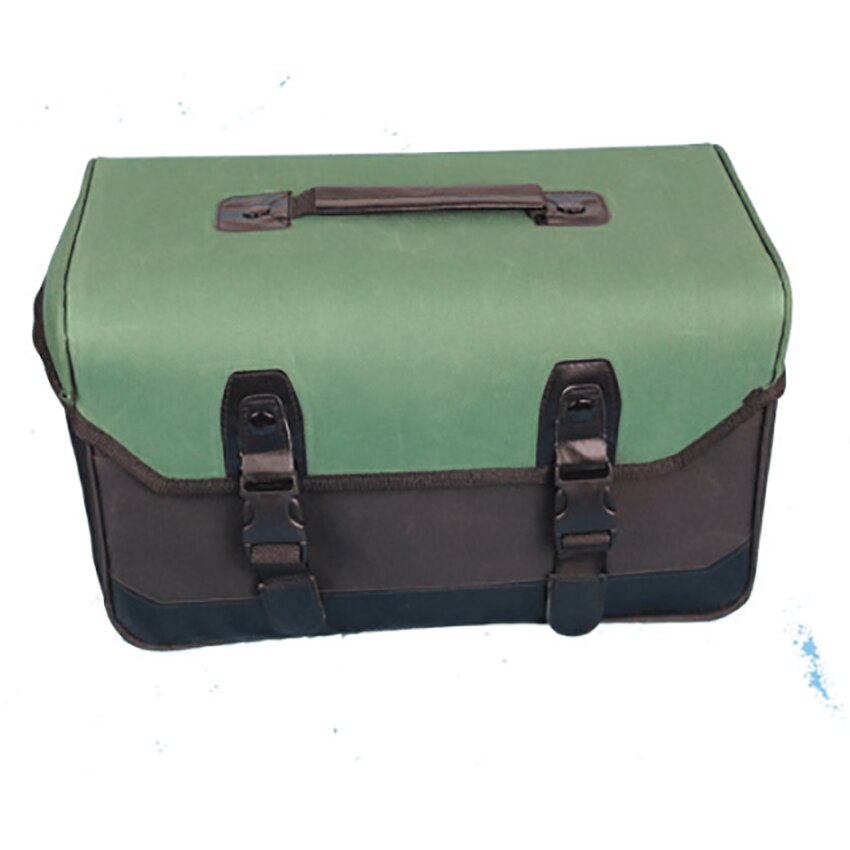 Bred mund værktøjstaske klud værktøjsopbevaringstasker med skulderrem til elektriker, vvs, havearbejde , 36 x 19 x 20cm: Grøn