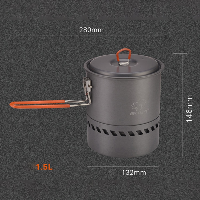 Bulin 1.5l bärbar redskap för snabbuppvärmning utomhus camping camping bärbar gryta lätt 3800w porslin ware