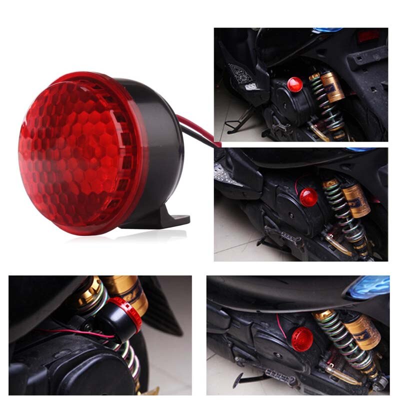 Universal 12V Motorcycle Car Loud Brake Siren Horn Auto Vehicle Emergency Alarm Loudspeaker with 6 Tones LED Flash