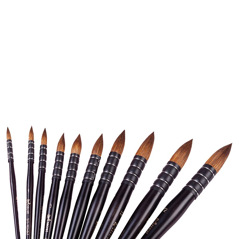 2019Resable natural hair wooden handle watercolor art brush
