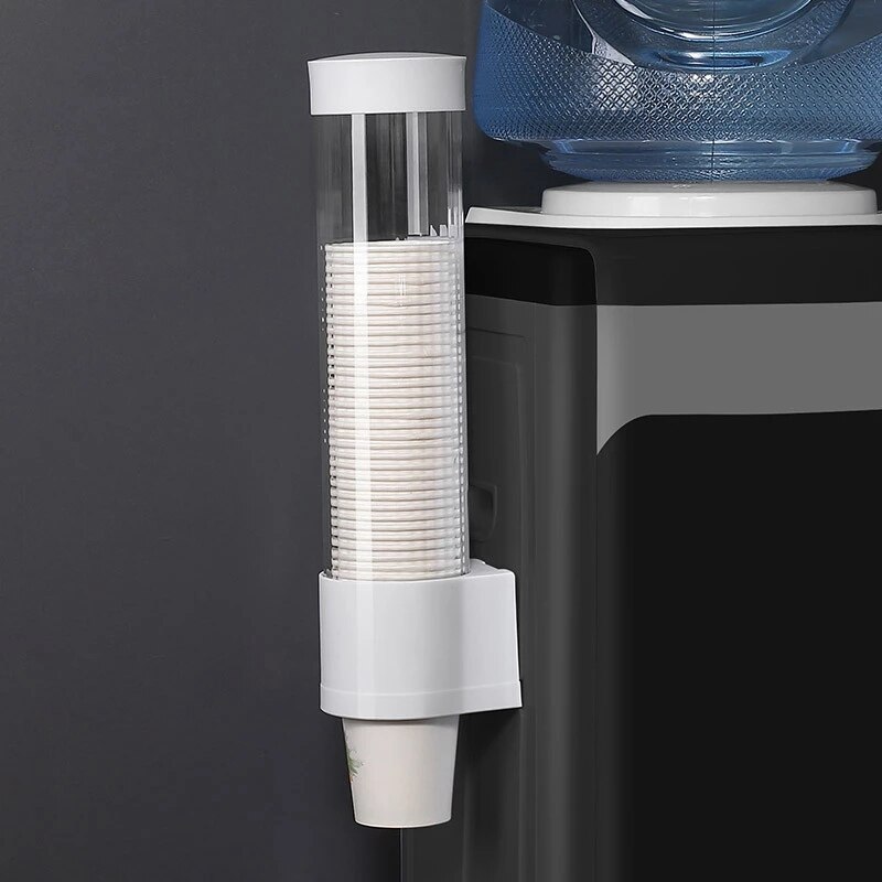 Portavasos desechable, removedor automático de vasos de papel, soporte de vaso de agua montado en la pared, almacenamiento