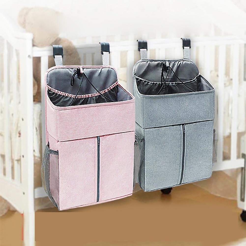 Kleinkind Multi-Funktion Lagerung Tasche Bett Organizer Große Kapazität Wasserdichte Flachs Nacht Hängende Lagerung Tasche für Baby Liefert