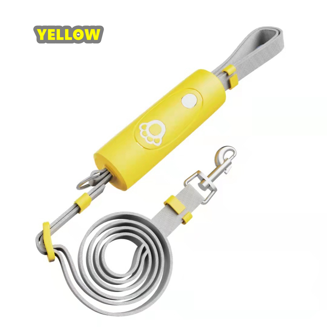 MEOWS Retractable Elastic Dog Leash Anti-Explosion Reflective Stripe Metal Clasp Comfortable Handle Easy Grip&amp;Lock Hands Free: Yellow