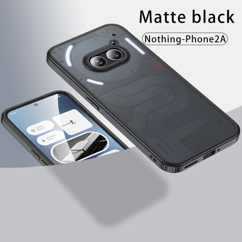 Kristall genomskinligt pansarskal stötsäkert fodral för ingenting telefon 2a tpu ram hårdplast magnetisk trådlös laddning baksida: Grå