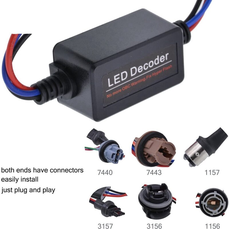 2 Stuks Auto Led Decoder 1156(BA15S) Waarschuwing Fout Canceller Richtingaanwijzer