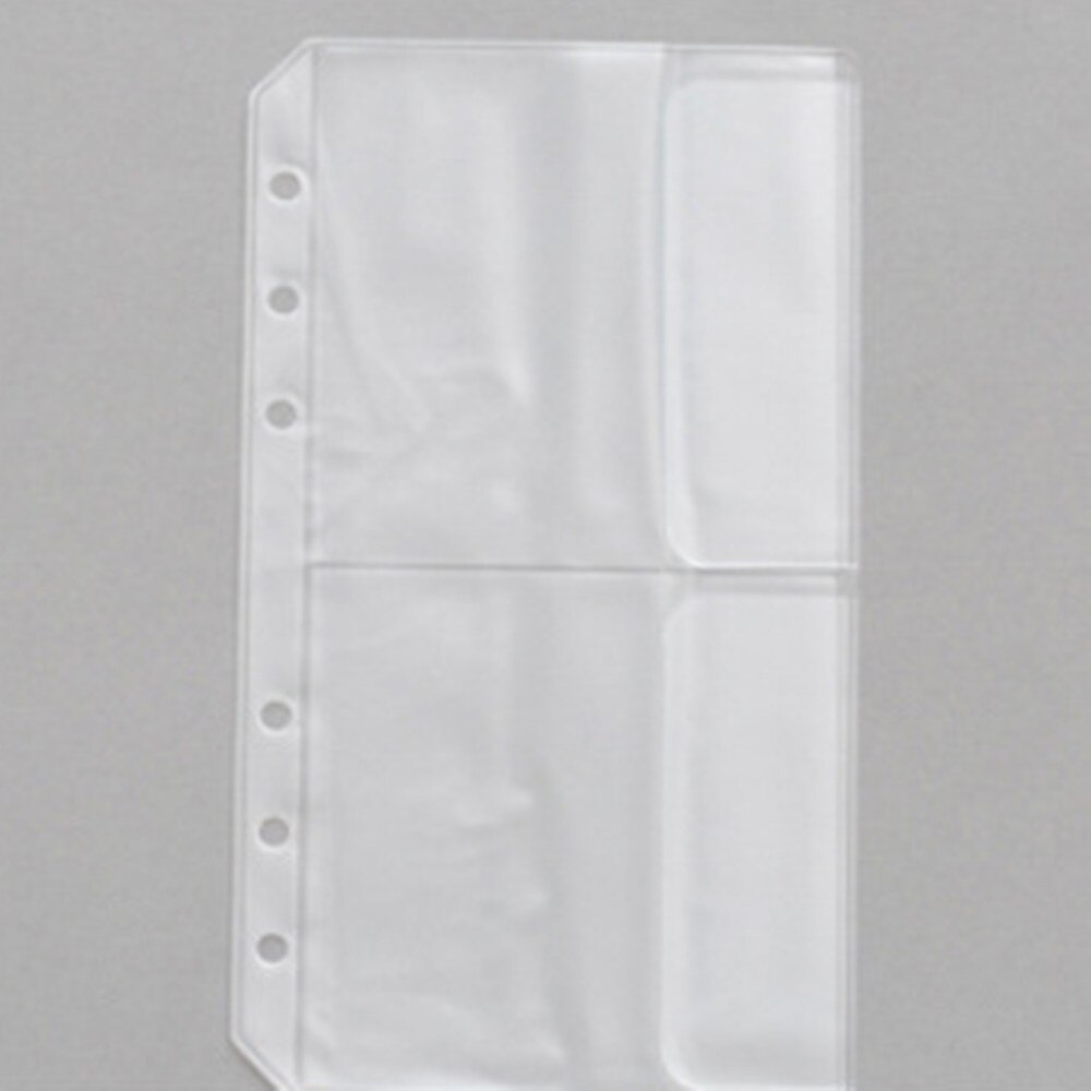 5Pcs A5 A6 Pvc Notebook Pouch Tassen 6 Gaten Losse Blad Binnenzak Voor Bindmiddel Planner Dagboek Ticket Opslag card Organizer: A6 two pocket