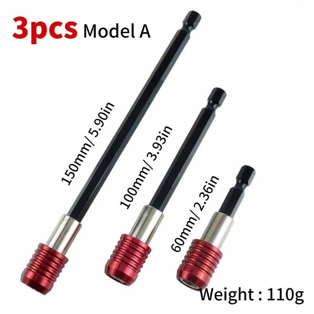 Zeshoekige verlenging Snelle gereedschapsets Vermogen 60-300 mm Accessoires Ontgrendelingsbatterij Zelfsluitend Sluit Dremel Schroevendraaiers Stang Rood: DONKERPAARS