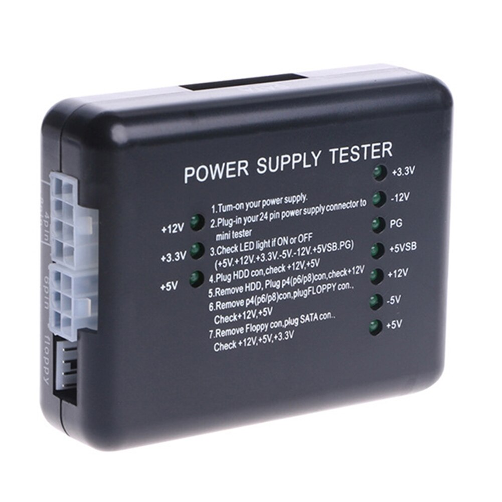 20/24 Pin ATX SATA HDD Power Supply Tester Checker Meter PC Computer Power Supply Measuring Diagnostic Test Tools
