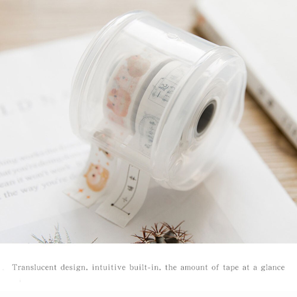 1 Pcs Mini Tape Cutter Portable Plastic Tape Cutter School Supplies Art Student Note Paper Cutter