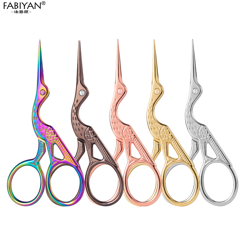 Tesoura de beleza retrô de aço inoxidável, aparador de maquiagem, cílios, nariz, removedor de pelos faciais, tesoura de unhas, ferramentas de costura