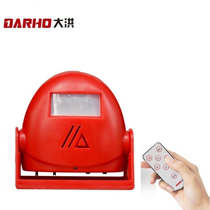 Darho Remote Draadloze Pir Motion Winkel Winkel Kantoor Sensor Detector Deurbel Gate Entry Welkom Chime Deurbel Inbraakalarm: Rood