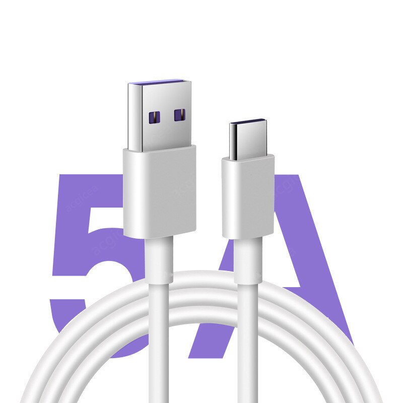 5A USB Type C Cable for Huawei P30 Mate 30 Pro Quick Charge 3.0 Cables Fast Charging for Xiaomi 9 Supercharge USB-C Charger Wire