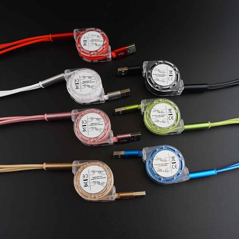 3 w 1 Multi USB chowany kabel ładowarki dla iPhone USB typ C android mikro linia
