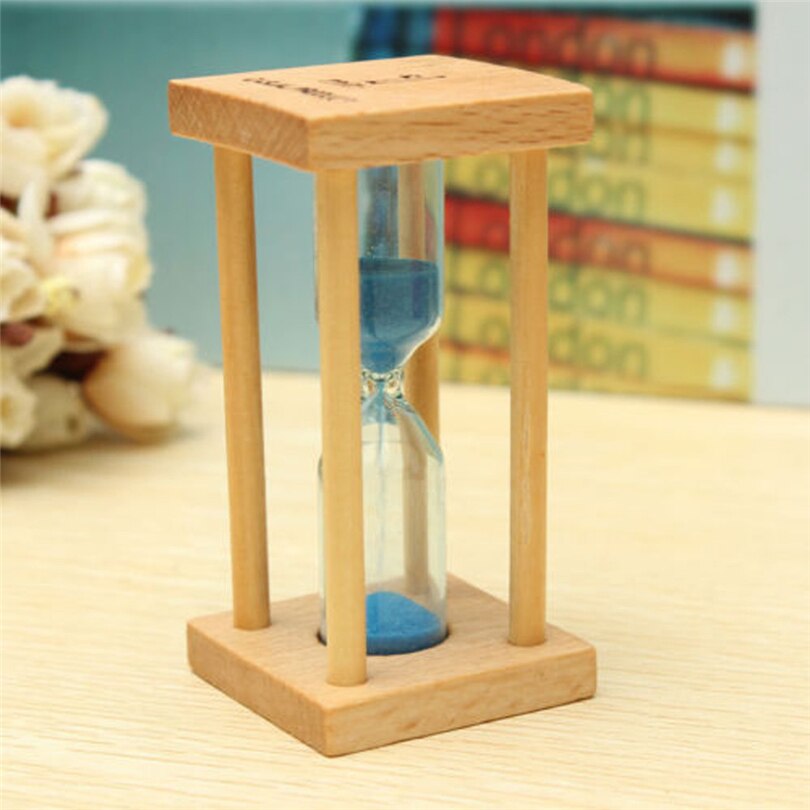 1 stk 1/3/5 minutter timeglas træ timeglas sand timer ur sandglas te timere krystal håndværk fødselsdag for børn  j30
