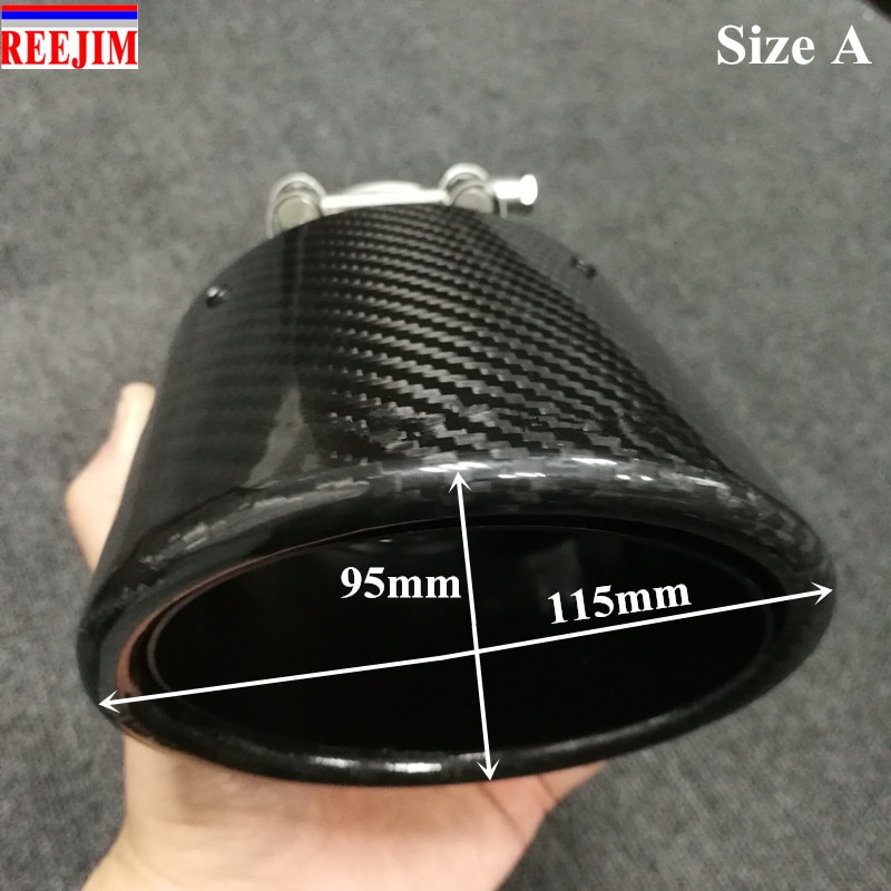 Oval Slanted exhaust tip Carbon Fiber Exhaust tip punta de escape ponta de escape car styling