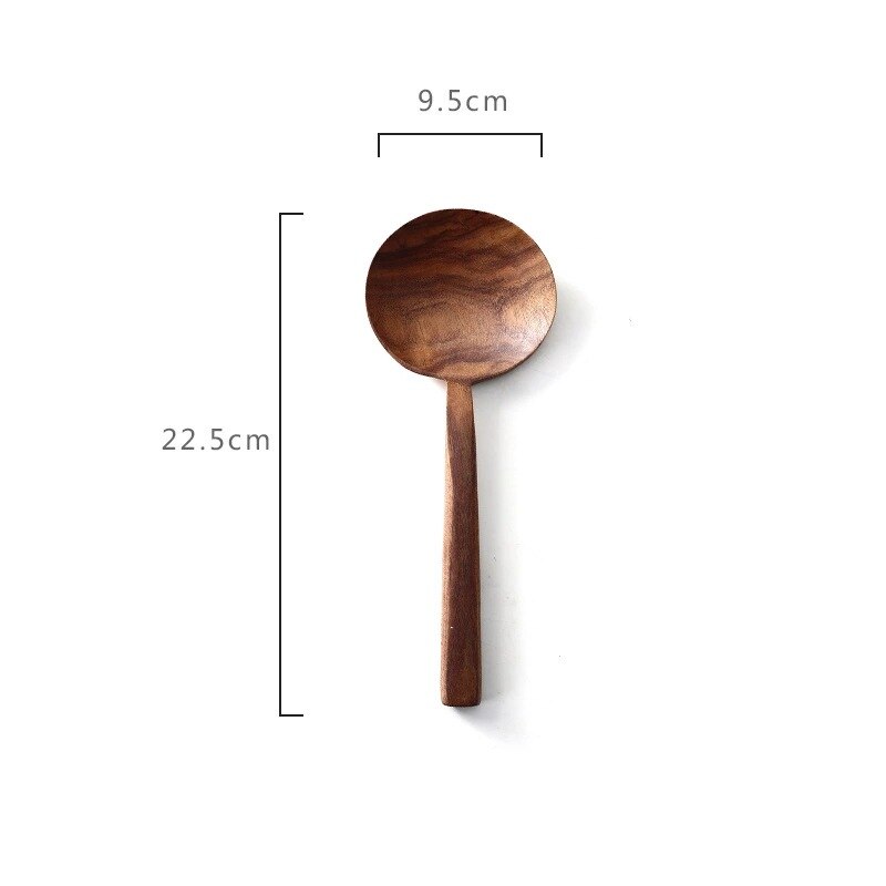 Wooden Spoon Long Handle Non-stick Pan Big Soup Spoon Spatula Cooking Utensils Resuable Tablewares Kitchen Cooking Tools..