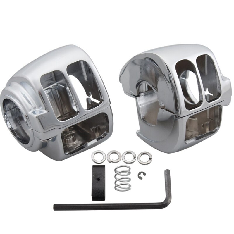 Motorcycle Aluminum Chrome Handlebar Switch Housing Cover for Sportster Dyna Softail V-Rod 2002
