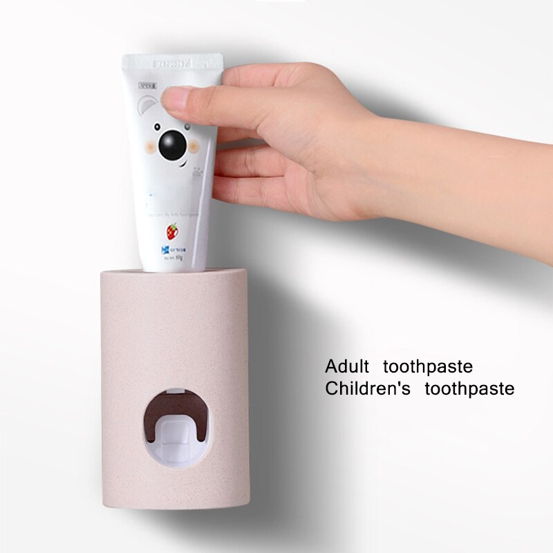 Auto Automatic Toothpaste Dispenser Wheat Straw Squeezer Bathroom Wall Mount for Toothpaste Dispenser Stand Gadget