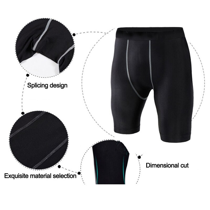 Mænd udendørs sport løb hurtigtørrende shorts gym out kompressionstramme åndbare anti-sved shorts jv