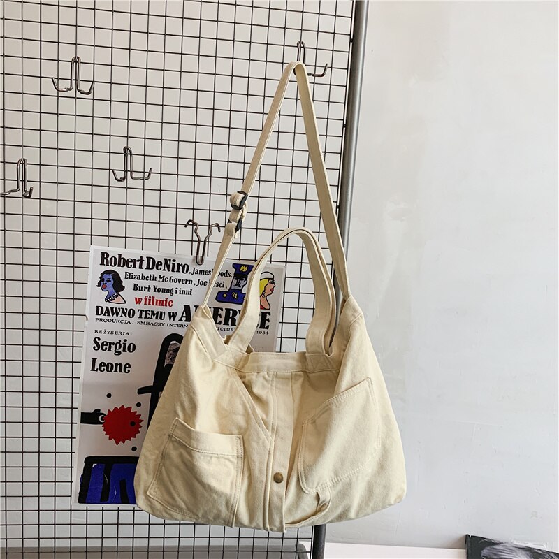 Women Bag Shoulder Bag Messenger Bag Teenager Girls Women&#39;s Canvas Teenage Large Bag Teen Bag Purse Crossbody Handbag: white