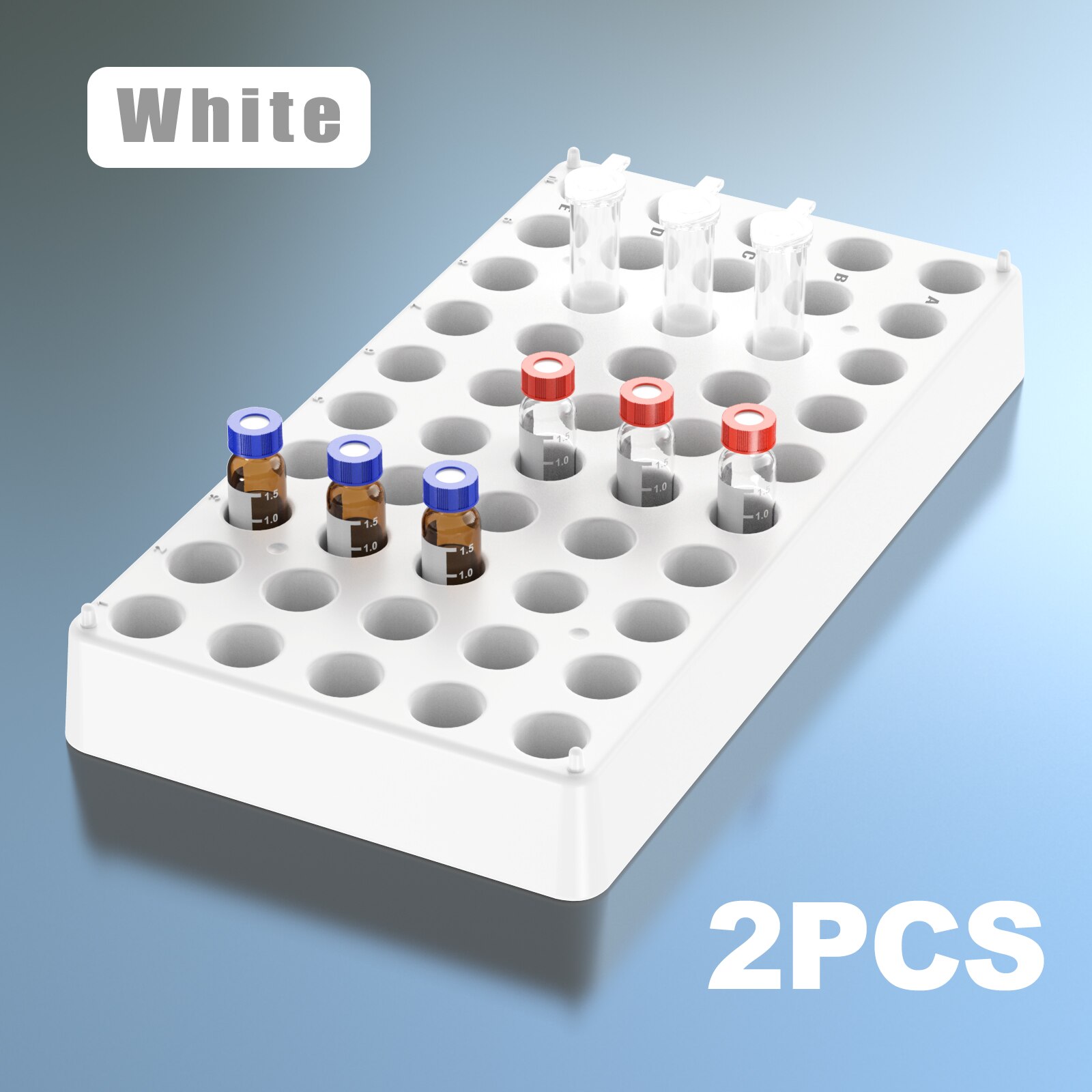 2 paczka Plastc fiolka stojak na rowery 50 posiada średnica 12mm 1.5/2ml fiolki cylinder wirówki regały robić układania w stos materiały laboratoryjne przez Ks-Tek: biały