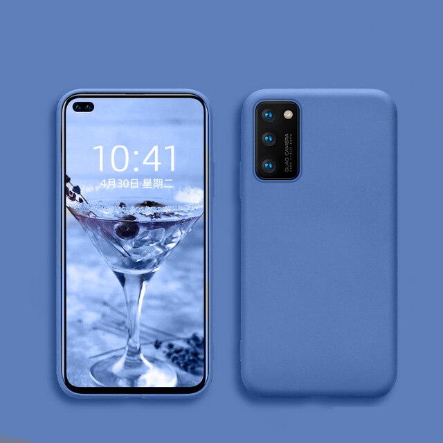 Original Liquid Silicone Case For huawei honor x10 5g Hoesje Cases on huwei honor x 10 xonor honer x10 honorx10 Coque Cover 6.63: blue