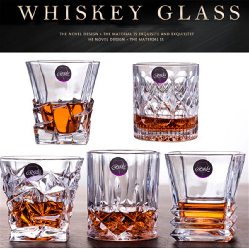 Luxury Crystal Whiskey Glass Whiskey Cup Bar Beer Water and Party Hotel Wedding Glasses Household Drinkware