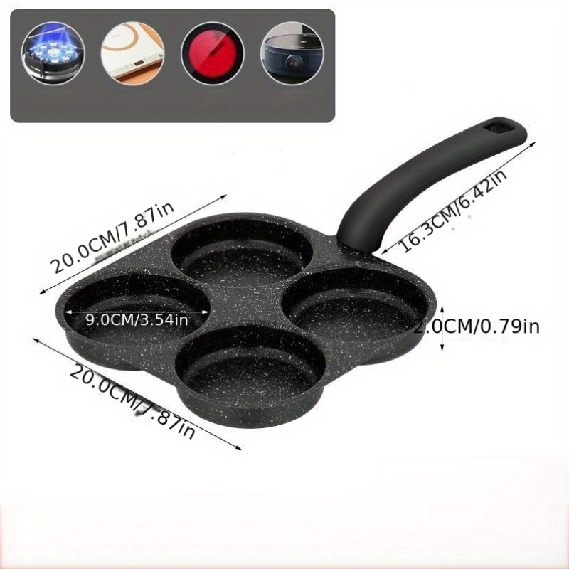 Egg Frying Pan Nonstick Pancake Pans 4-Cups Cookware Pancake Pan Egg Pan Suitable for Gas Stove Induction Cooker: Default Title