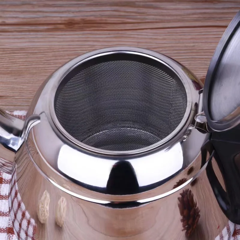 1.2l/1.5l/2l vattenkokare med filter rostfritt stål korn tekannor bärbar spis metall kaffekanna gas induktion hemma camping
