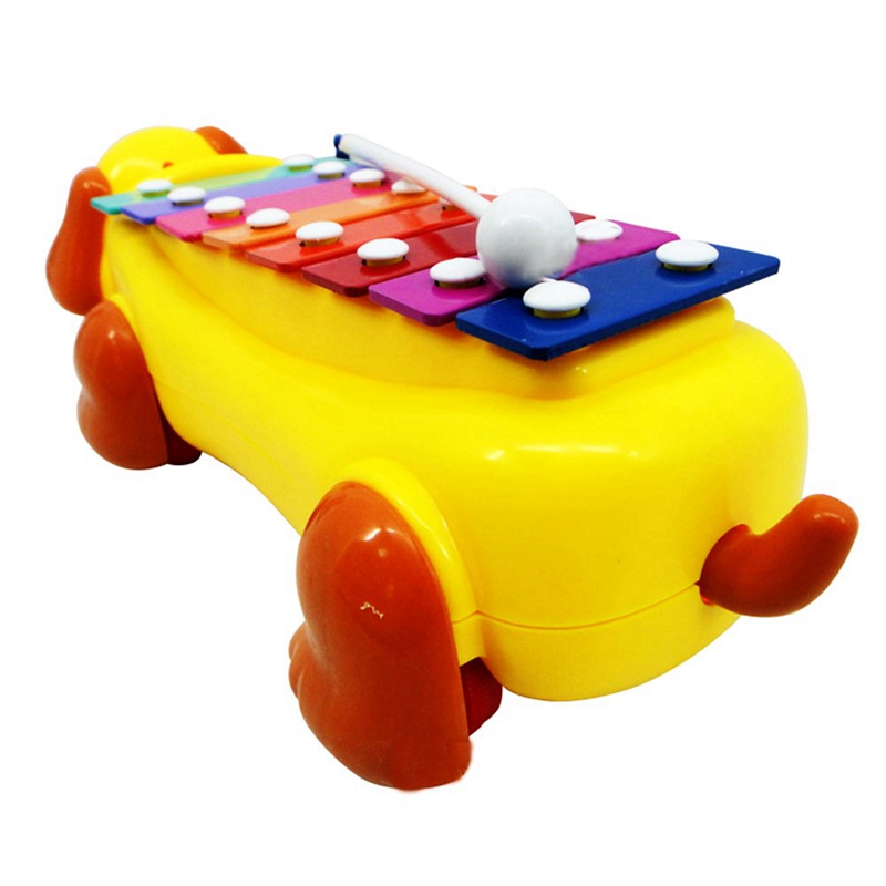 1Pc Baby Kids Educatief Muziekinstrument Speelgoed Leuke Hond Vorm Klop Piano Kids Push Pull Speelgoed Vroeg Leren Viool speelgoed Beste