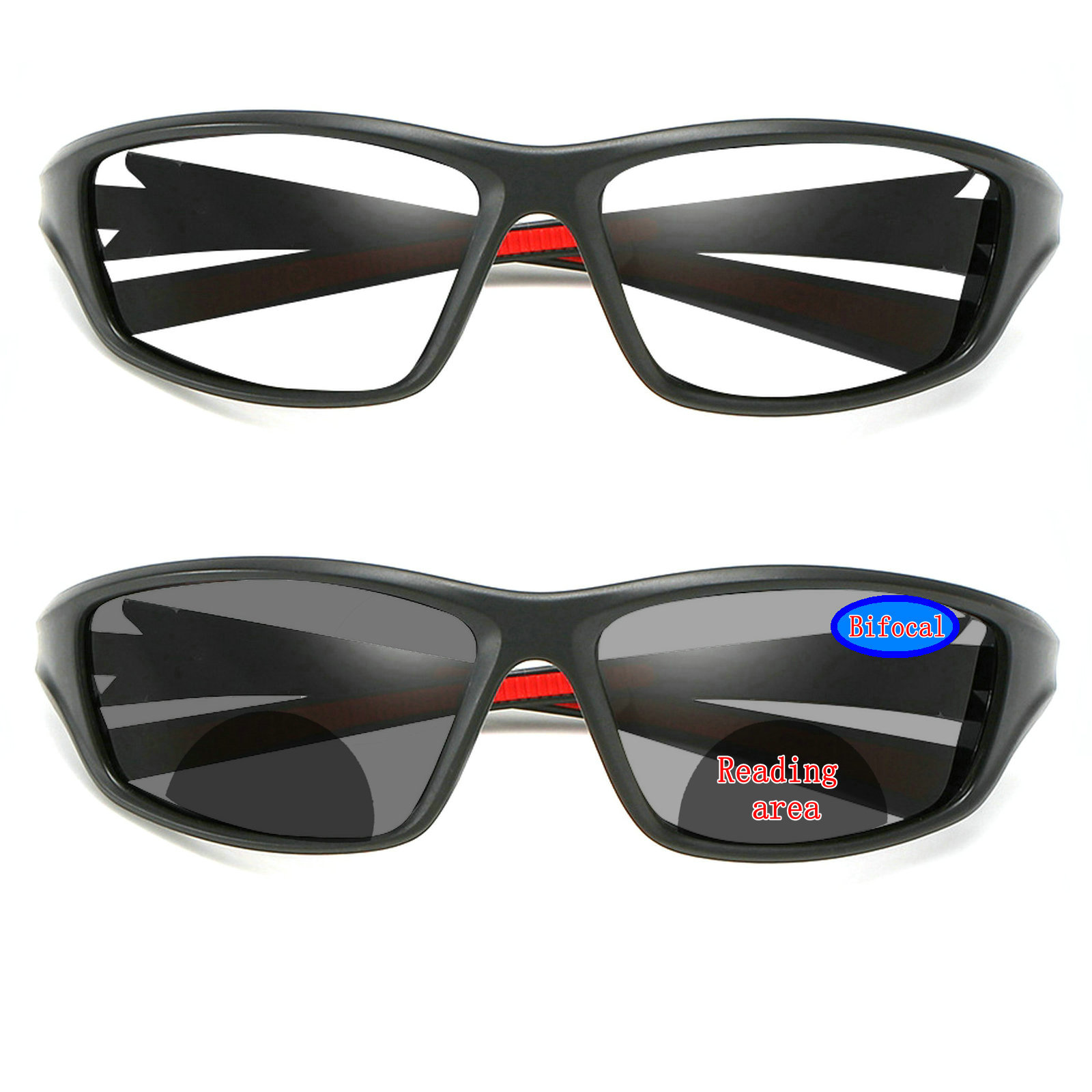 Outdoor photochromic Bifocal Reading Glasses Multifocal Near Far Plastic Presbyopic Glasses for Men Sport driving sunglasses NX: MULTI / +125