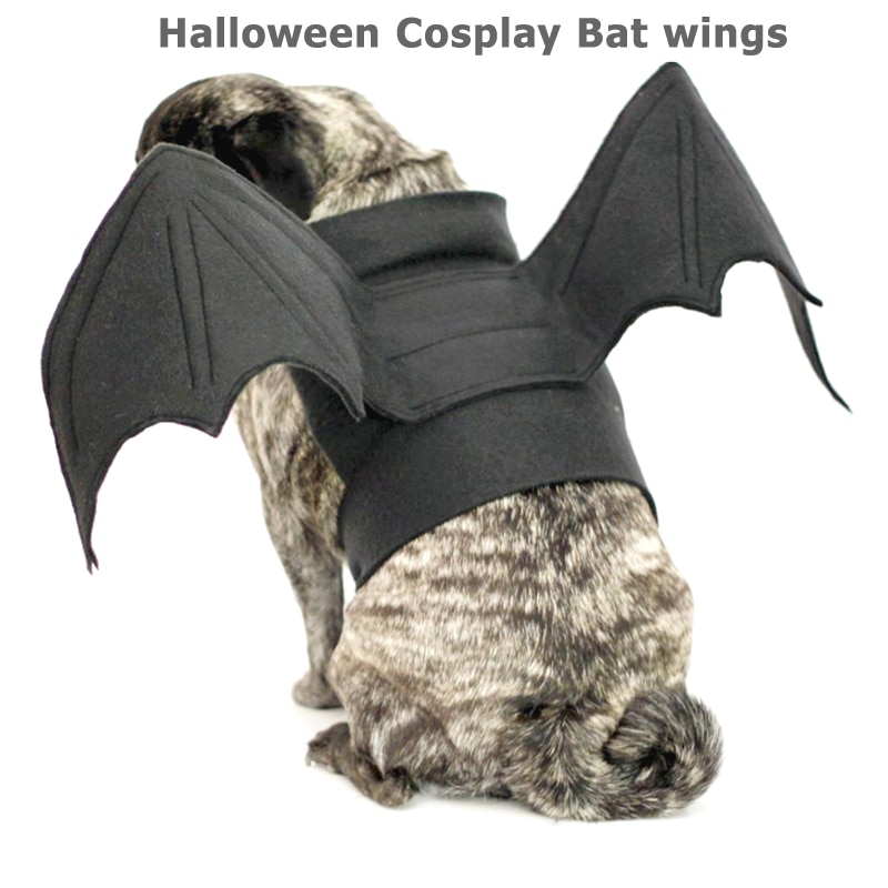 Halloween Cosplay Vleermuis vleugels Kostuums hond Vleermuis vleugels kraag harness puppy pet kat zwarte vleermuis