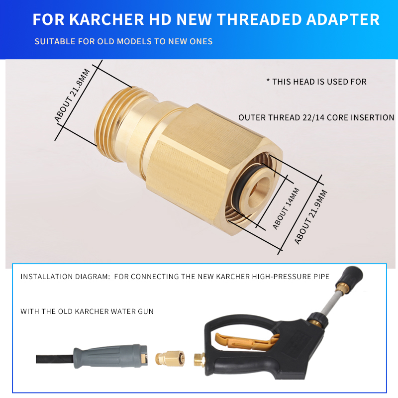 Adapter Für Karcher HD Hochdruck Washer Einige der Neue Und Alte Stil Für Karcher HD Waschen Pistole Wasser Rohr schlauch Schnell Verbindung: Orange