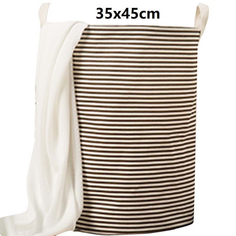 1pc Cotton And Linen Dust Collecting Bucket Hamper Washing Toy Dirty Clothes Storage Organizer Laundry Baskets Bin 35x45cm