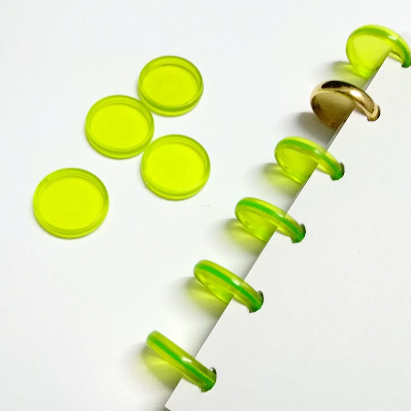 10Pcs Colorful Plastic Disc Binding Ring Loose Leaf T Mushroom Hole Arc Binding Book Rings for DIY Notebook Binder Office Supply