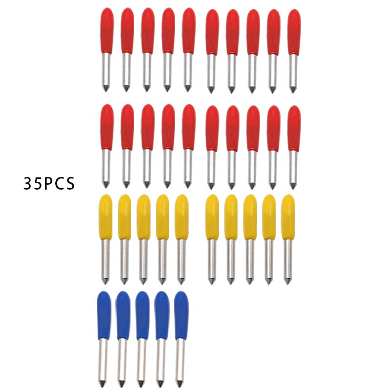 30/45/60 Degrees Roland Cricut Plotter Blade Knife Cutter Blades Vinyl Cutter Offset Knife Blade for Carving Tool Milling Cutter: 35PCS Mixed