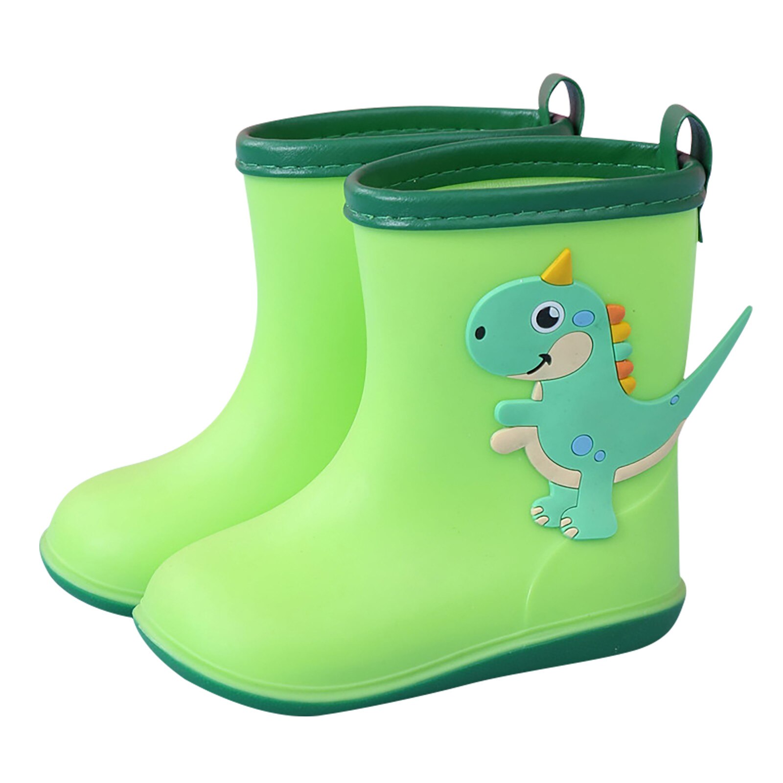 Regen Laarzen Kinderen Winter Meisje Leuke 3d Dinosaur Kinderen Jongens Laarzen Pluche Warm Enkel Pvc Waterdichte Peuter Water Schoenen regenlaarzen