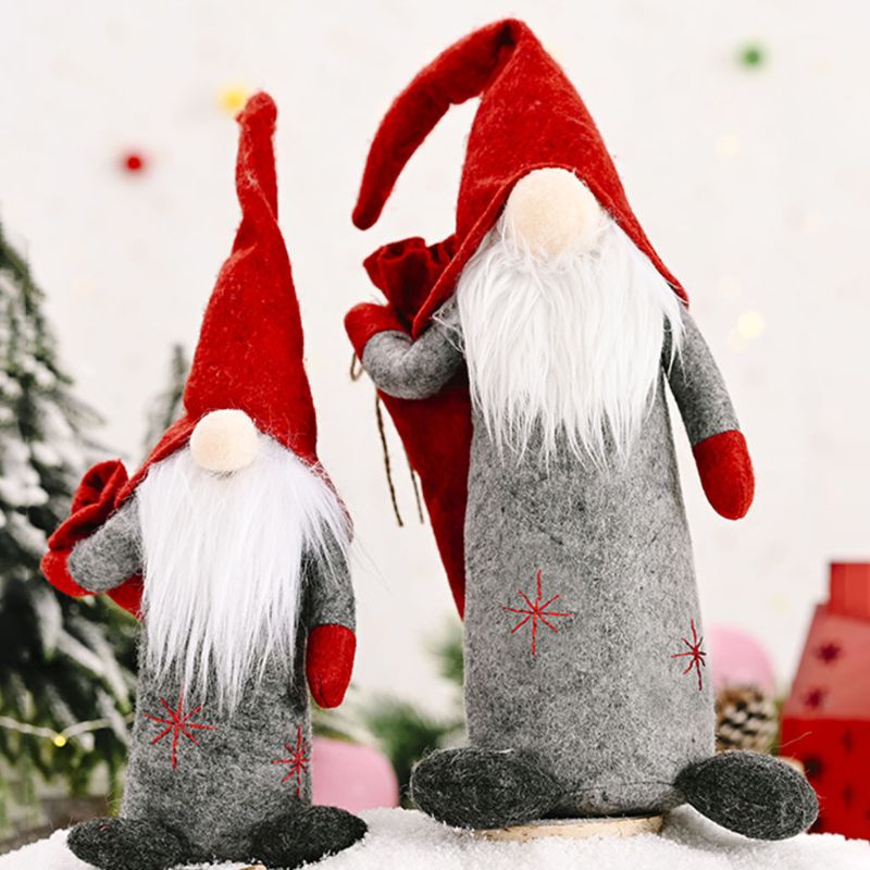 2pcs/set Christmas Faceless Swedish Tomte Gnome Ornaments Handmade Scandinavian Home Decoration