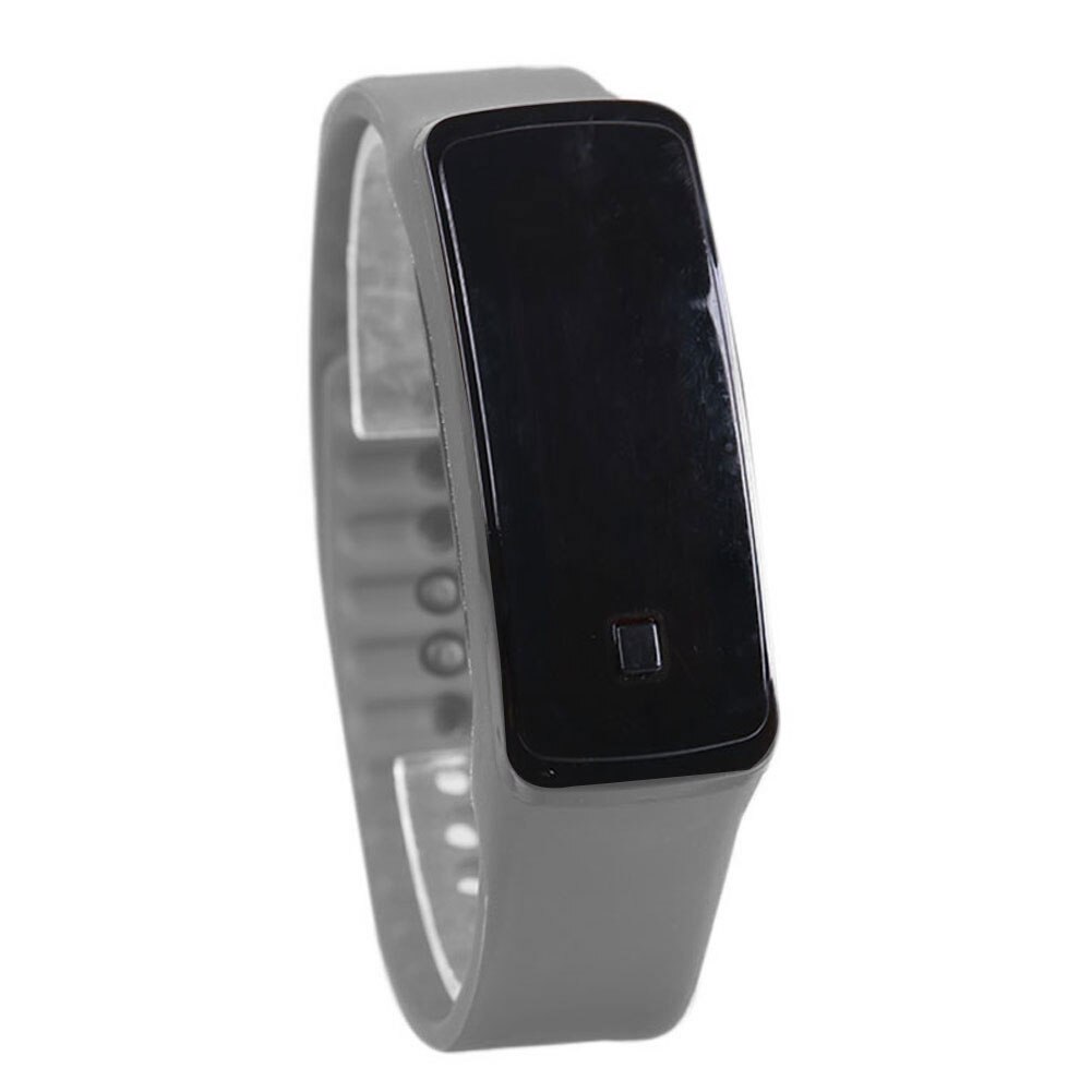 De deporte de de las mujeres relojes Color caramelo de goma de silicona de pantalla táctil Digital relojes resistente al agua reloj de pulsera BMF88: gray
