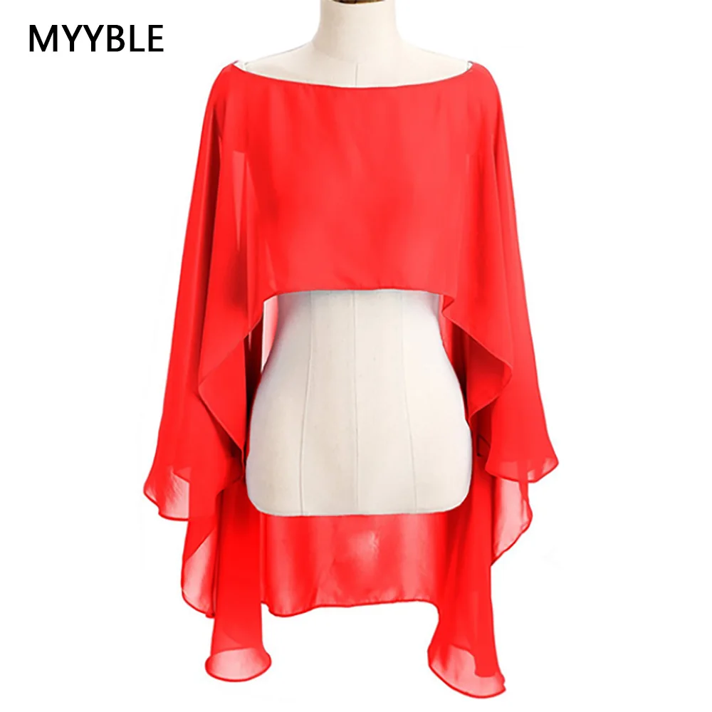 Capa de gasa para Mujer, Bolero para Mujer, Chalas de boda para Mujer, chaqueta nupcial para boda de noche, accesorios, capa de Peleryna, chal de Boda: Rojo