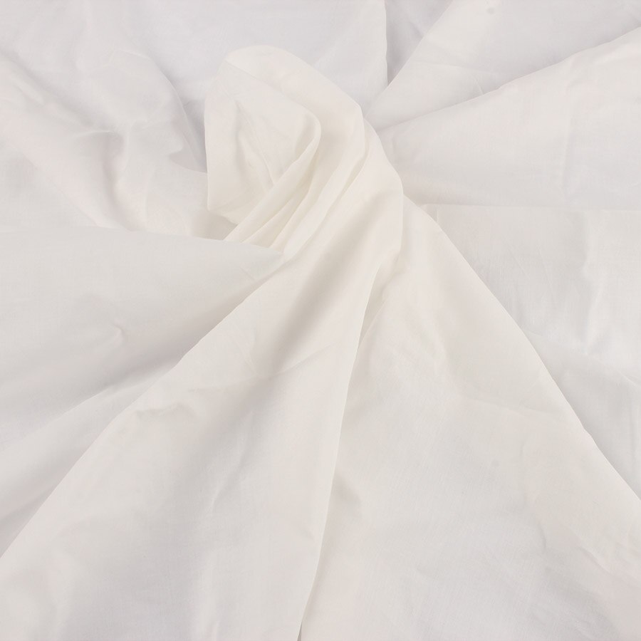 Tela para Forro de algodón puro, suave y delgado, material de color sólido, peso ligero, blanco, negro por yardas