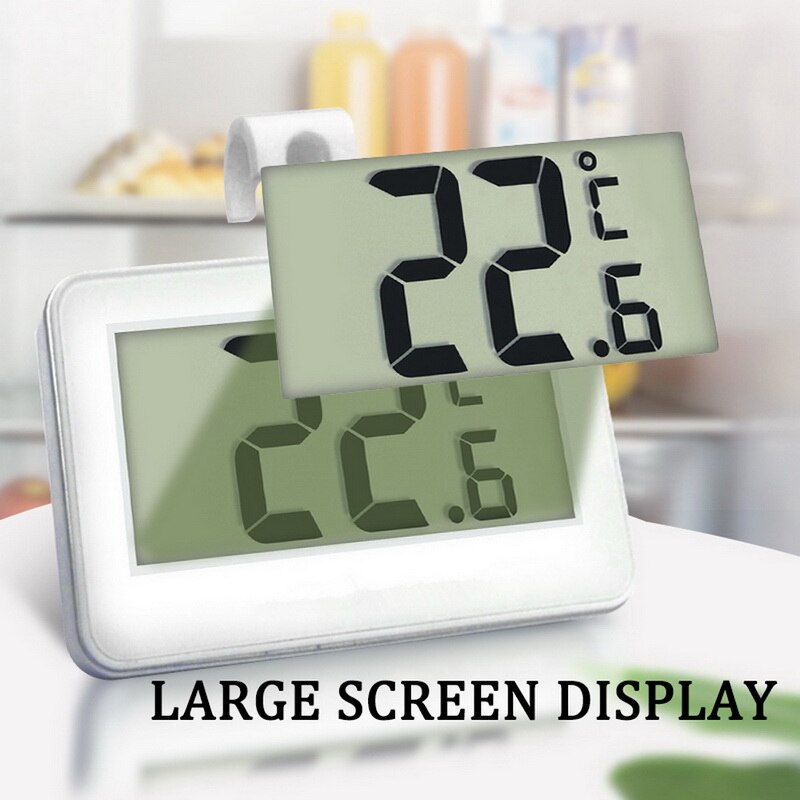 Vattentät digital termometer lcd digital skärm precision kylskåp termometer kyl och frys med justerbart stativ